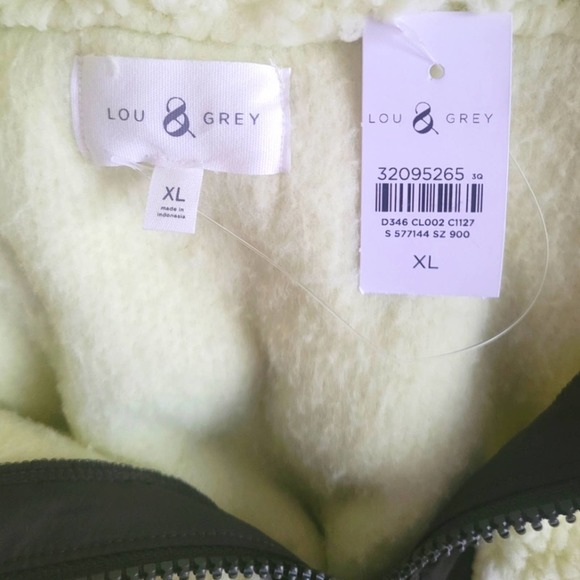 Lou & Grey Colorblock Cozy Up Sherpa Zip Jacket Size XL - Picture 4 of 5